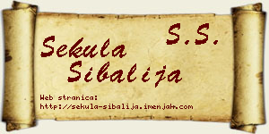 Sekula Šibalija vizit kartica